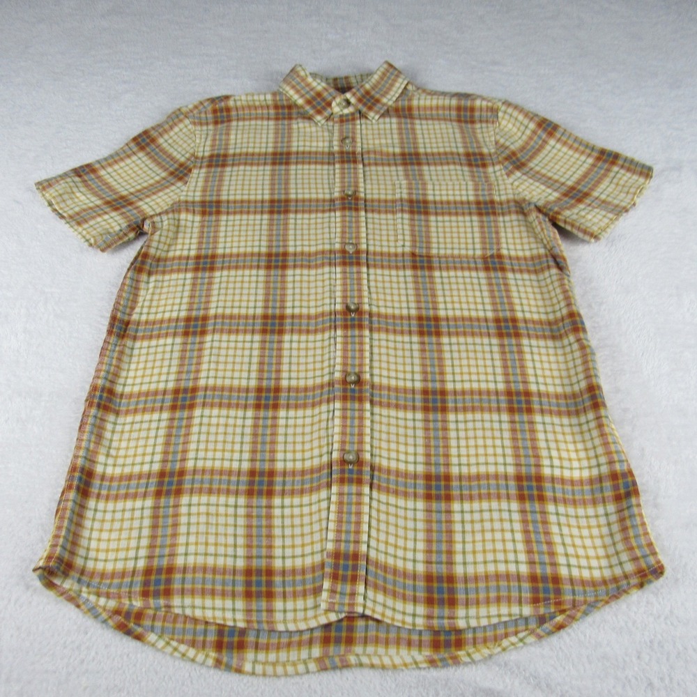 Pendleton Button Down Shirt Mens Small‎ Multicolor Plaid Linen Blend